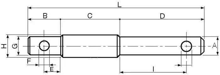 Cat. 1/2 Dual Category Lower Link Pin - 8 1/4" Long 2