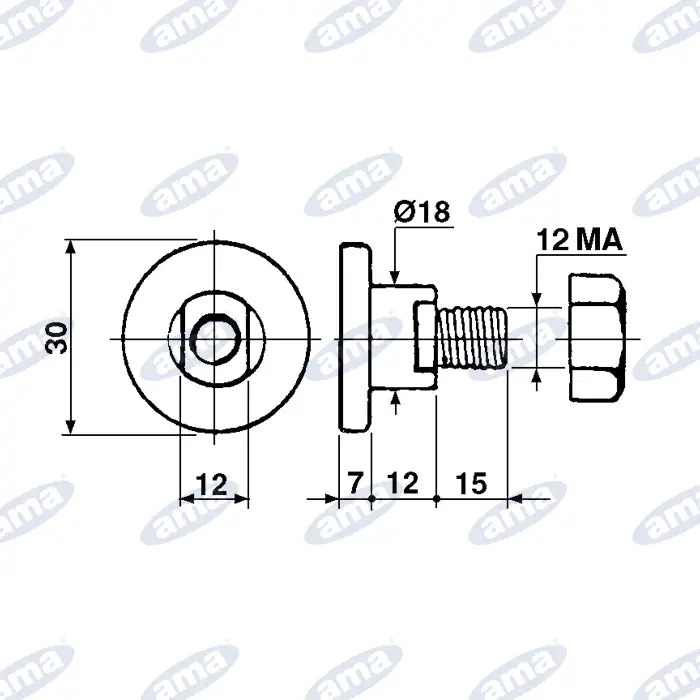 New Holland 697552 Disc Mower Blade Bolt 1