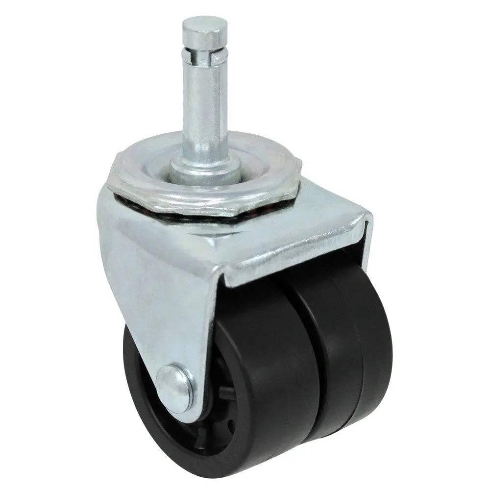 2" Double Wheel Polyolefin Grip Ring Stem Caster - 200 Lbs. Capacity 1