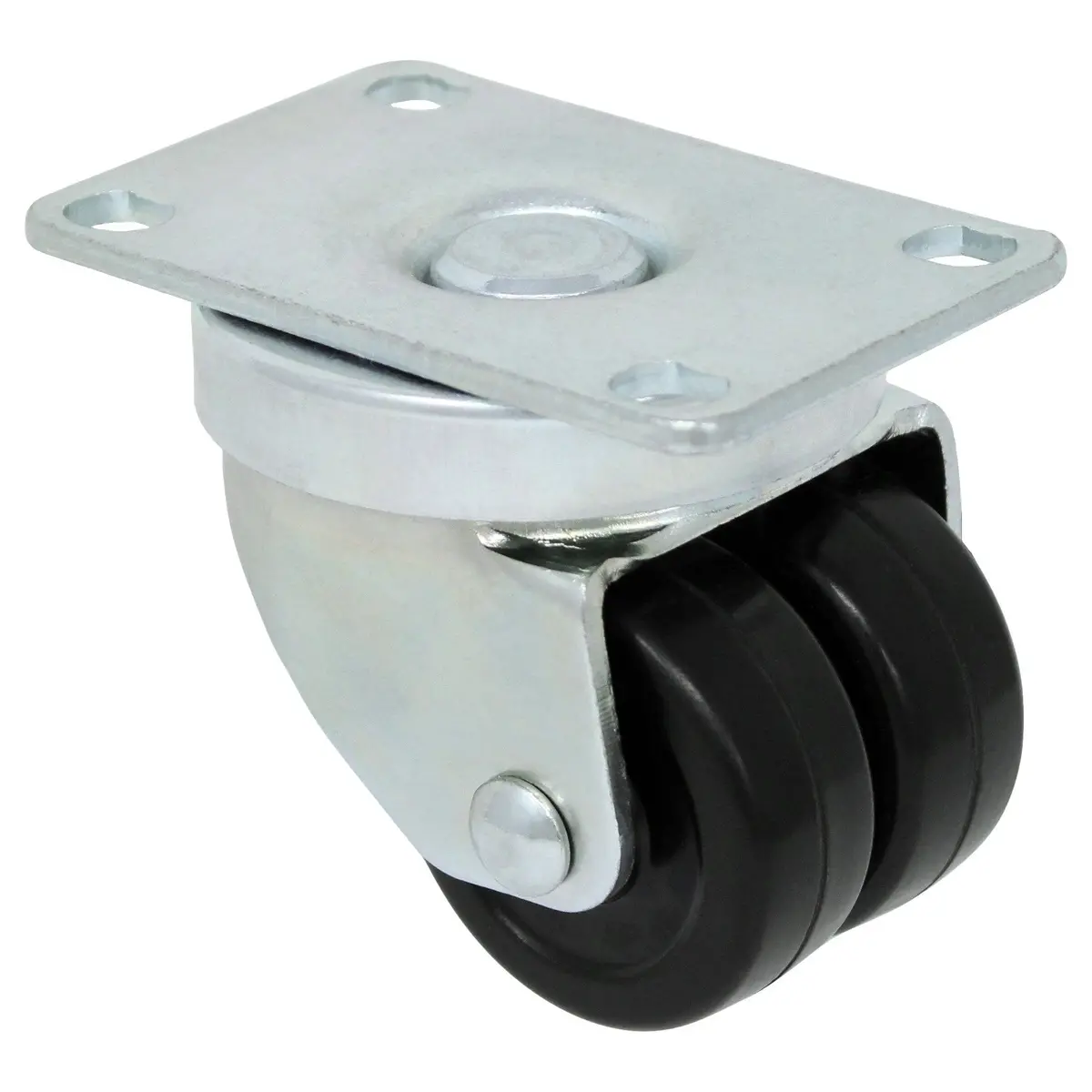 2" Double Wheel Hard Rubber Swivel Caster - 250 Lbs. Capacity 1