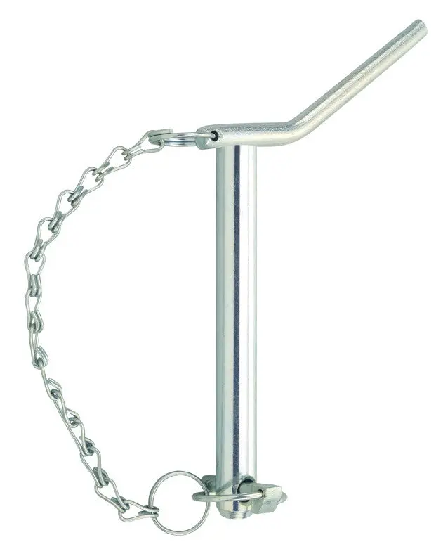 1" Bent Handle Hitch Pin With Lynch Pin And Chain 1