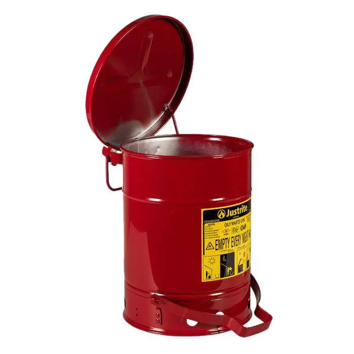 Oily Waste Can, 6 Gallon (20L), Foot-Operated Self-Closing Cover 2