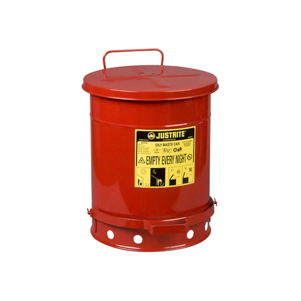 Oily Waste Can, 10 Gallon (34L), Foot-Operated Self-Closing Cover 1