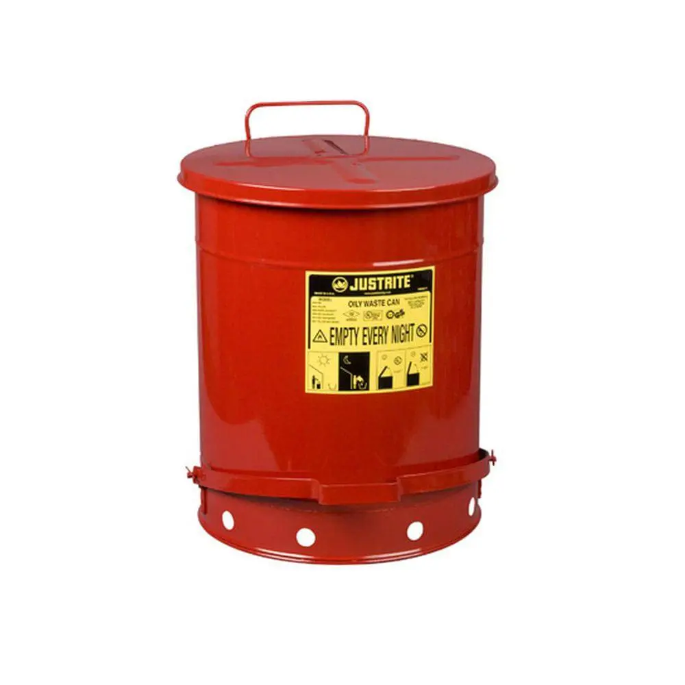 Oily Waste Can, 14 Gallon (52L), Foot-Operated Self-Closing Cover 1