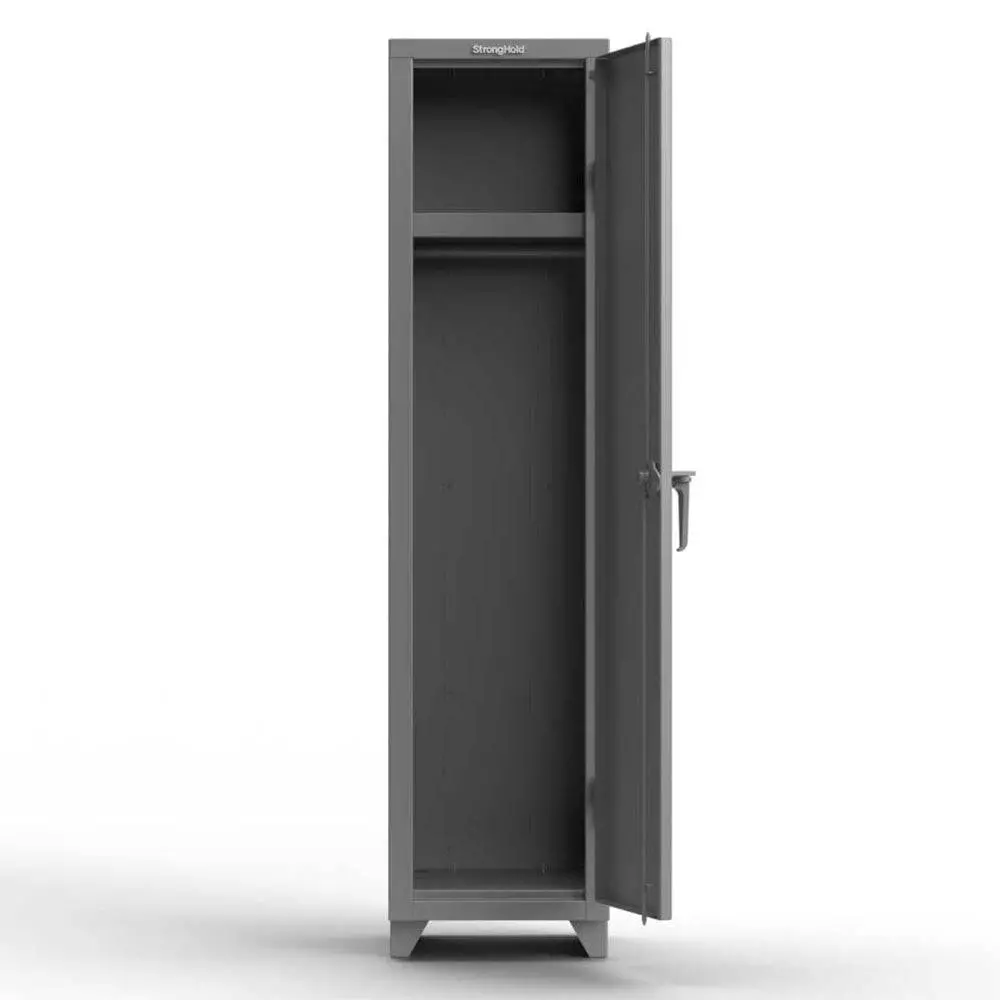 Extra Heavy Duty 14 Ga Singler-Tier Locker With Shelf And Hanger Rod, 1 Compartment - 18 In. W X 18 In. D X 75 In. H 1