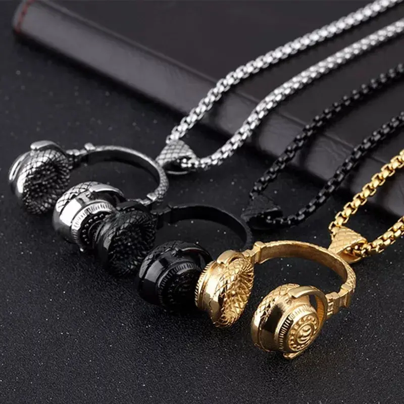 Fio Medalhão Colar Com Pingente Headphones 1