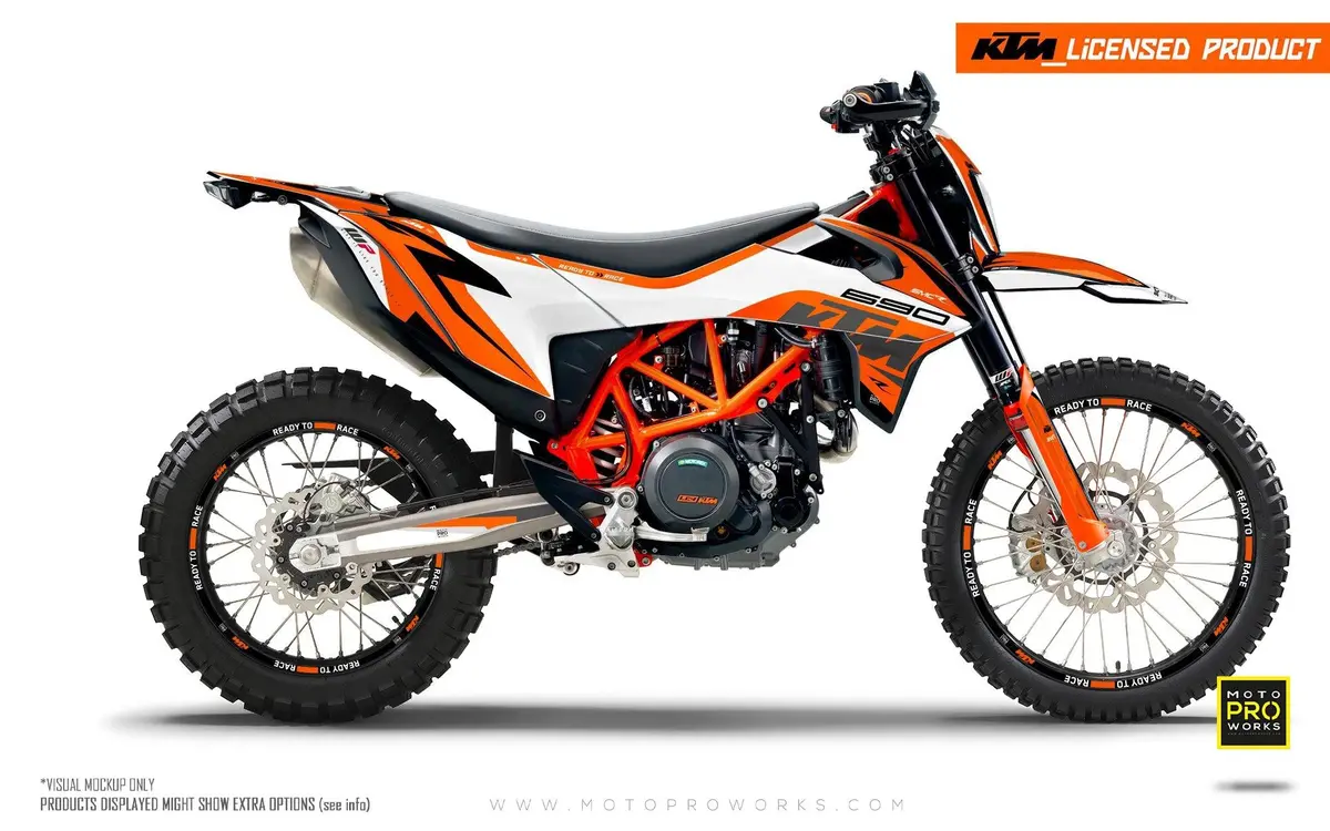 Ktm 690 Enduro Graphics - "Torque" (White/Orange) 1