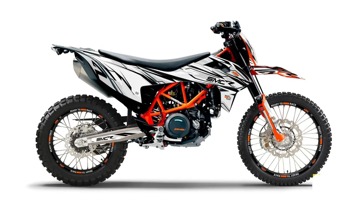 Ktm 690 Enduro Graphics - "Ripple" (White/Black) 1