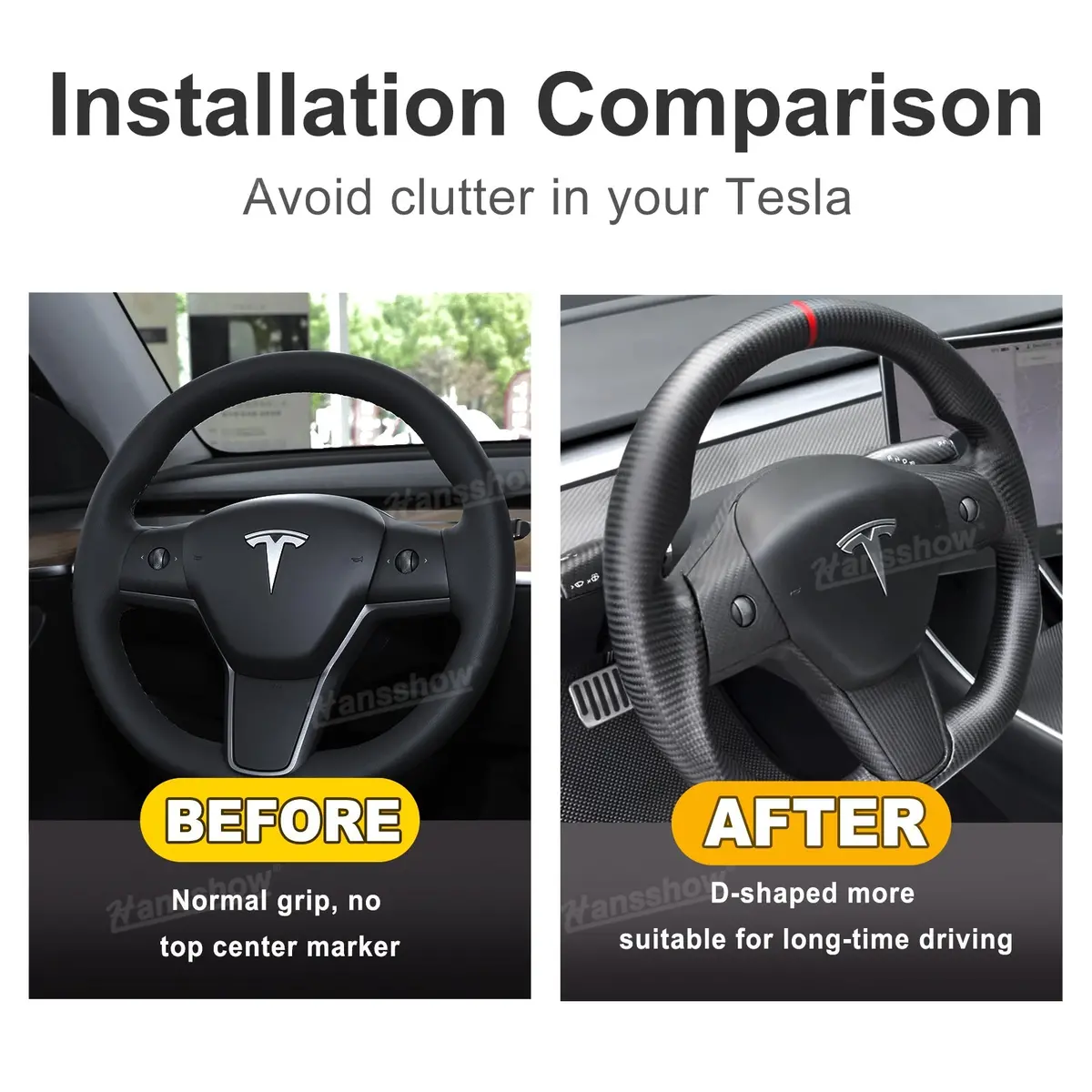 Model 3/Y Full Carbon Fiber Steering For Tesla Model Y 2
