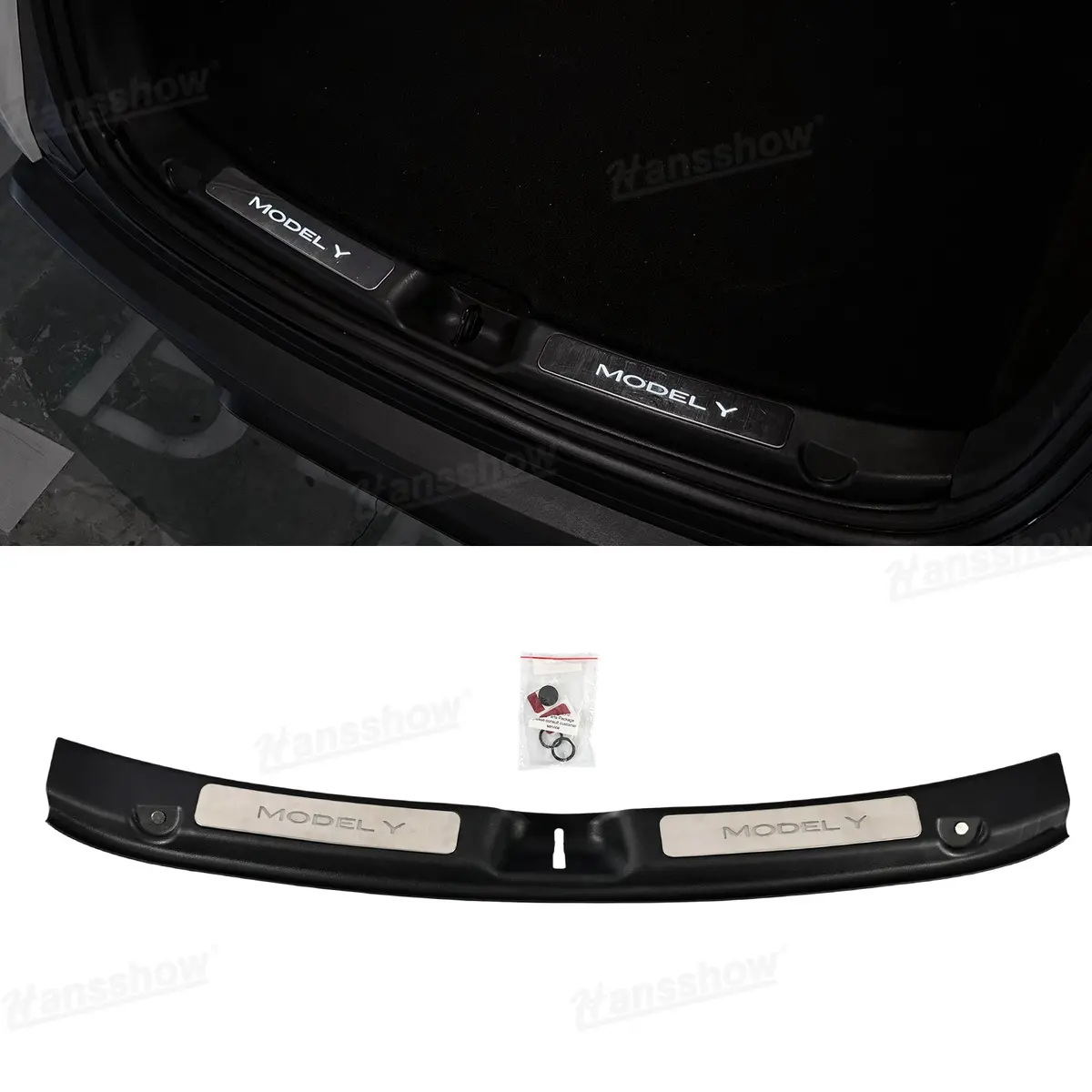 Model Y Juniper Rear Bumper Door Sill Stainless Steel Led Illuminated With... 1