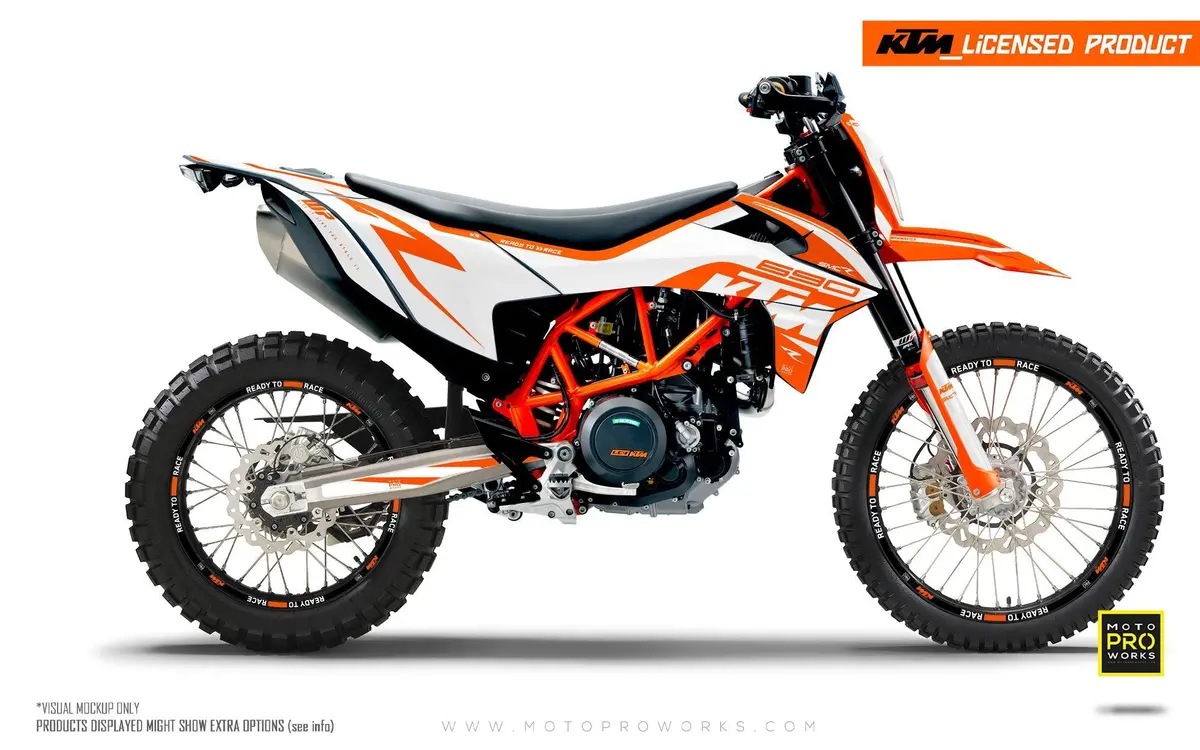Ktm 690 Enduro R Graphics - "Torque" (Solid/Orange/White) 1