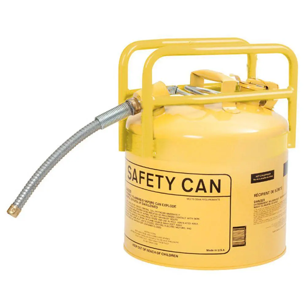 Dot Type Ii Safety Can For Diesel 5 Gal, Ylw Galv. Steel, 5/8" Hose 1