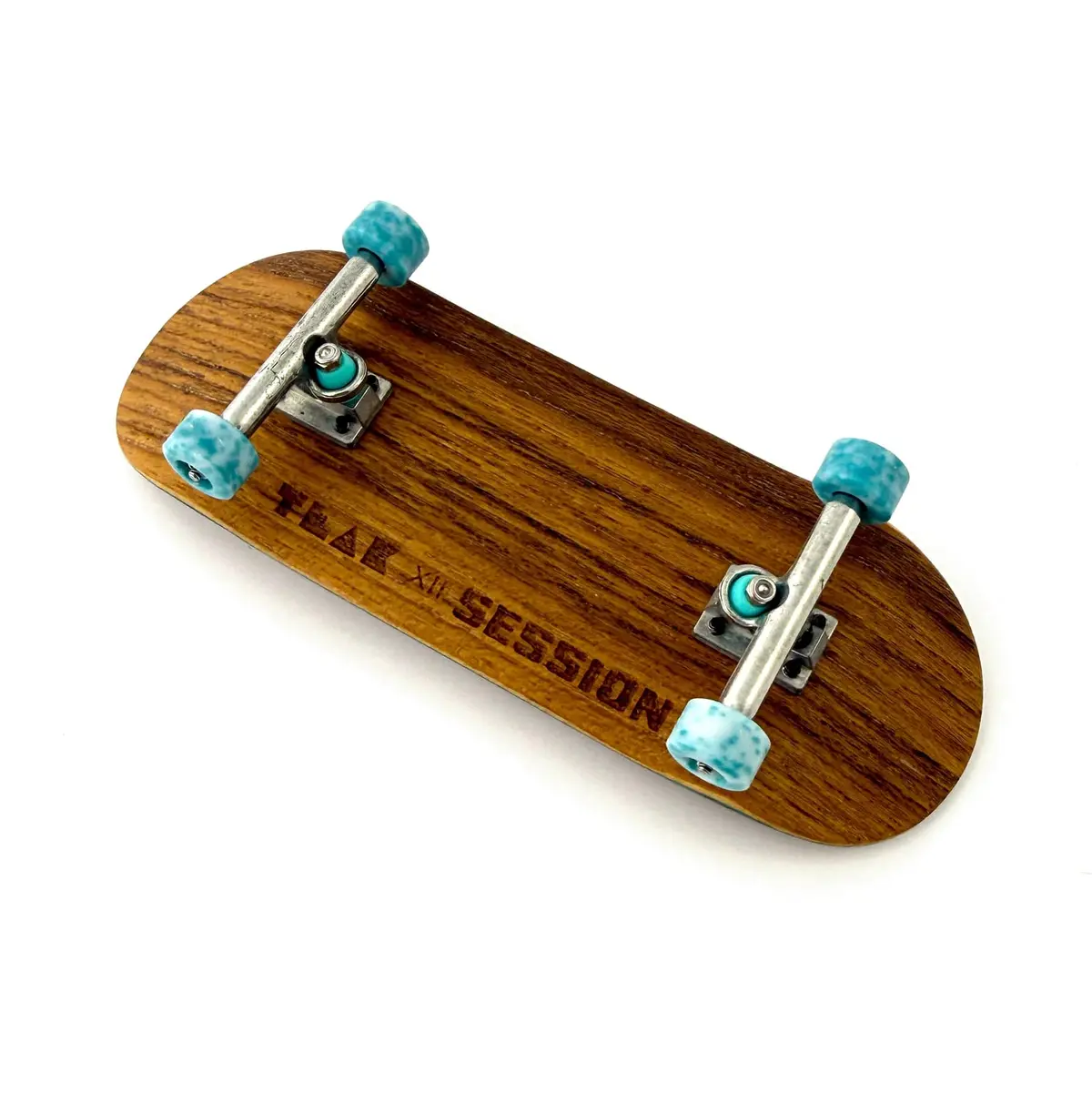 *Limited Run* 1 Of 12 - Teak 12Th Year Anniversary Complete - Session Engraved Wooden Deck + Apex Wheels 1