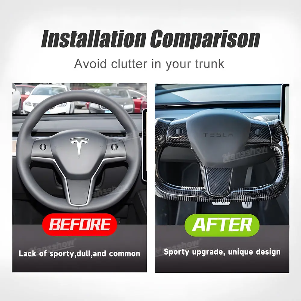 Tesla Model Y/3 Real Carbon Fiber Steering Wheel Yoke/F1 Style 2
