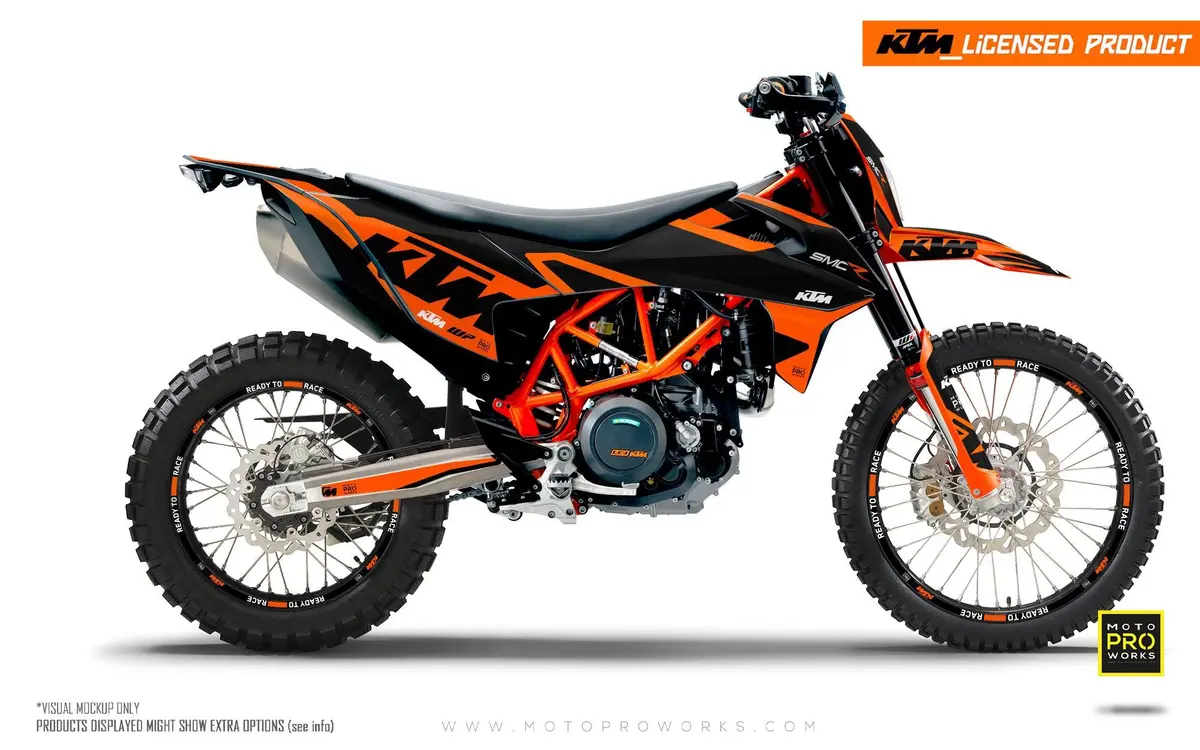 Ktm 690 Enduro Graphics - "Mounty" (Black/Orange) 1
