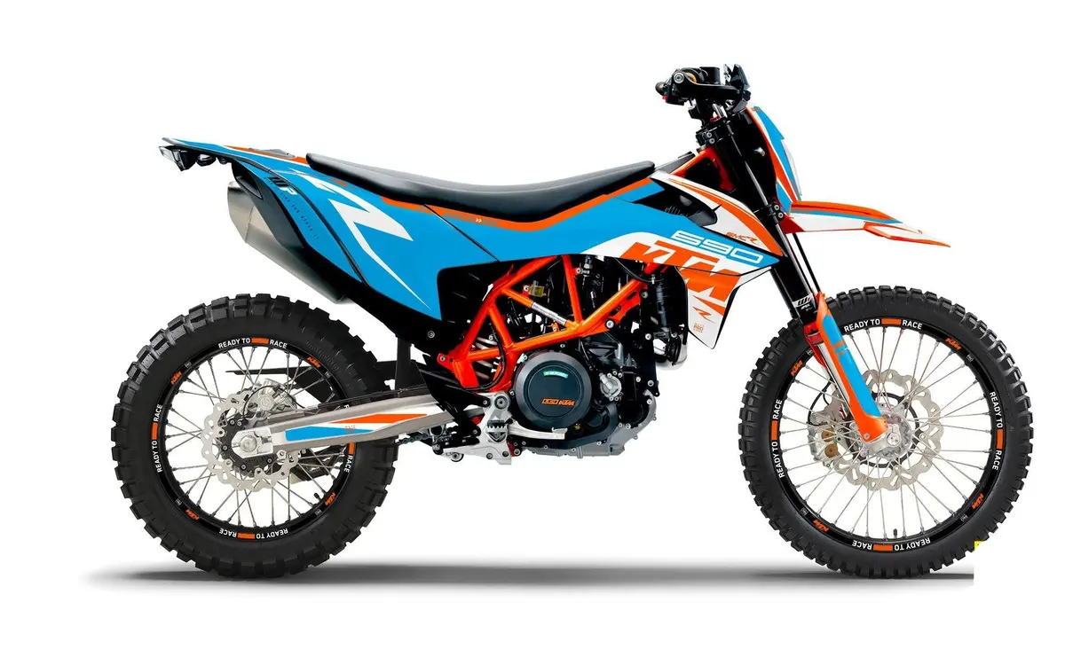 Ktm 690 Enduro R Graphics - "Torque" (White/Blue/Orange) 1