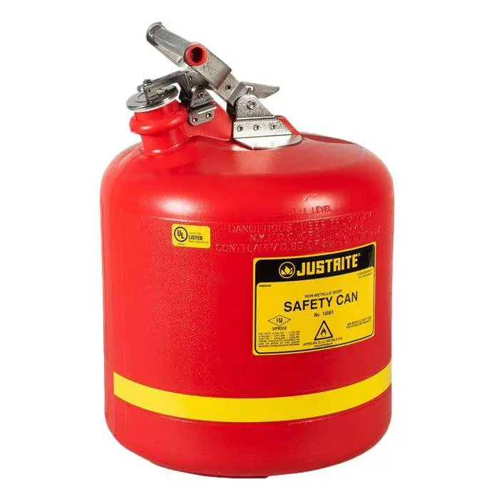 Type I Safety Can, Nonmetallic, S.S. Hw, 5 Gal, Flame Arrest,Polyethyl 1