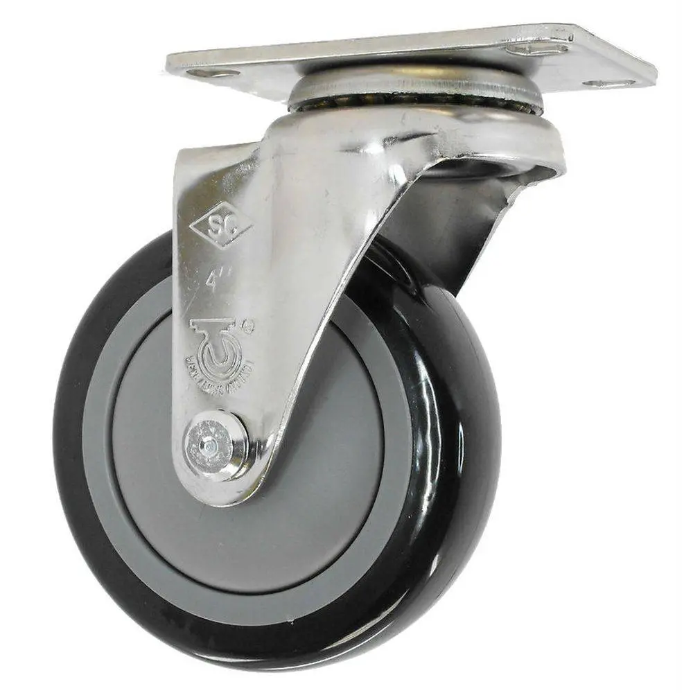 4" X 1-1/4" Poly-Pro Wheel Swivel Caster Stainless Steel - 300 Lbs. 1
