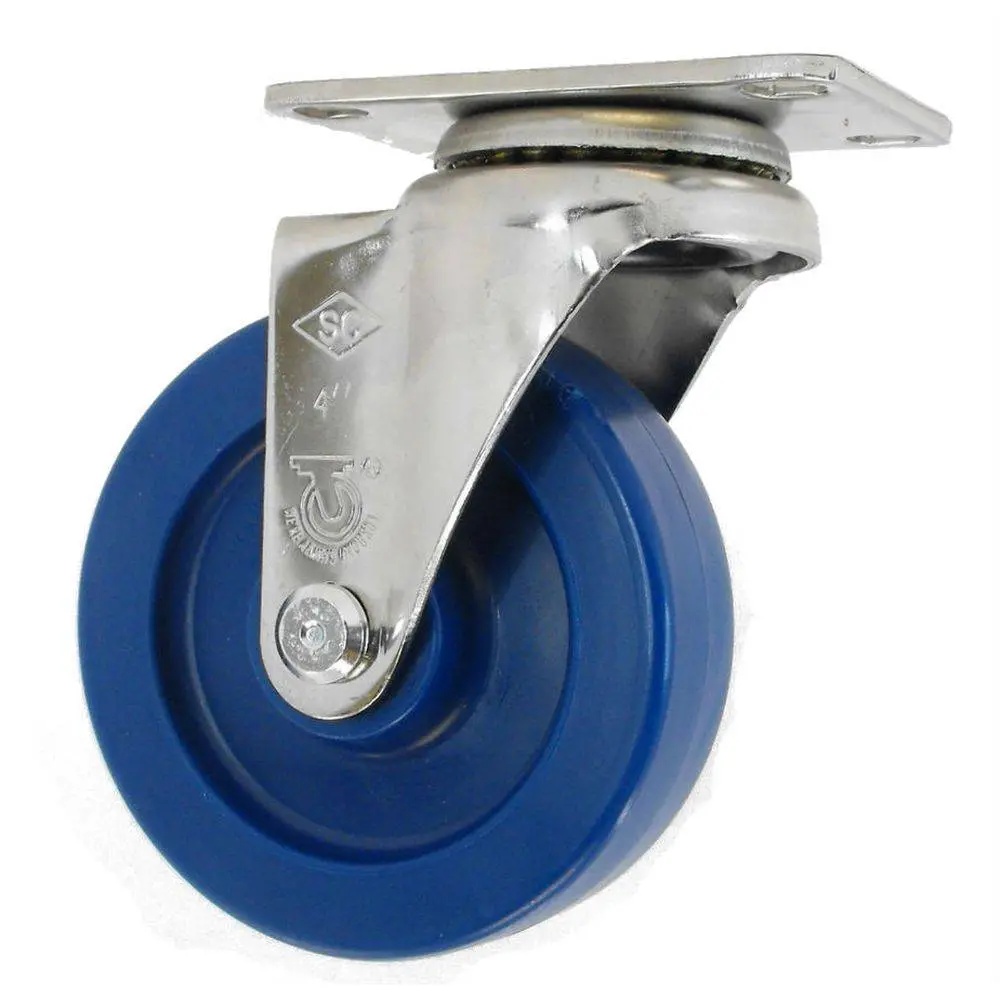 4" X 1-1/4" Duralastomer Wheel Swivel Caster Stainless Steel - 350 Lbs. Cap. 1