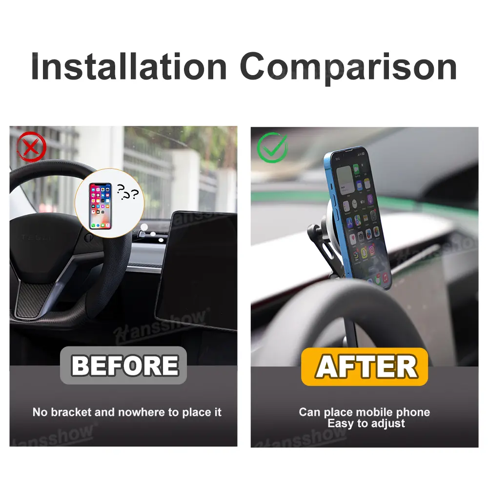 Tesla Car Rechargeable Phone Holder Mount Adjustable Magnetic Phone Mount... 2