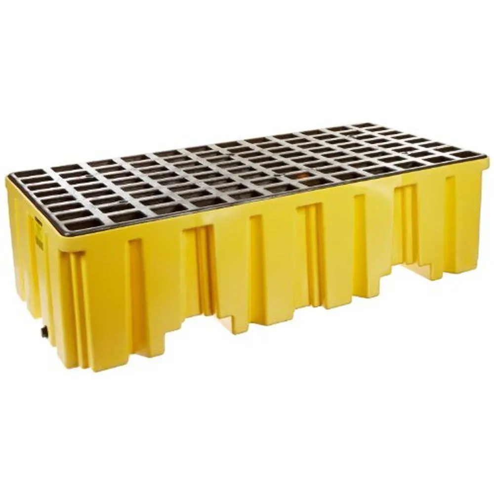 2 Drum Pallet Yellow W/ Drain 1