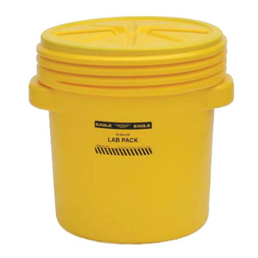 Lab Pack Poly Drum, 20 Gal, Yellow W/ Screw-On Lid 1