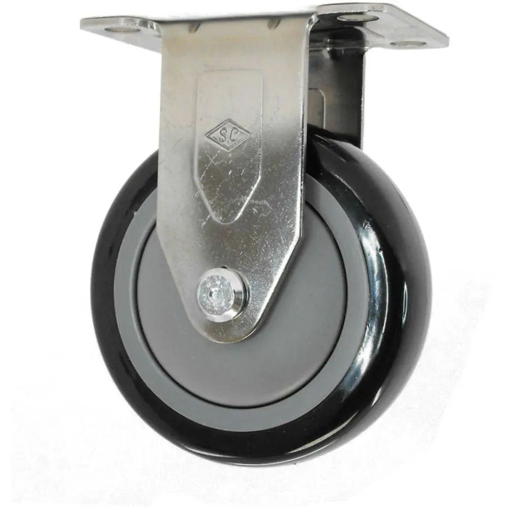 4" X 1-1/4" Poly-Pro Wheel Rigid Caster Stainless Steel - 300 Lbs. Capacity 1