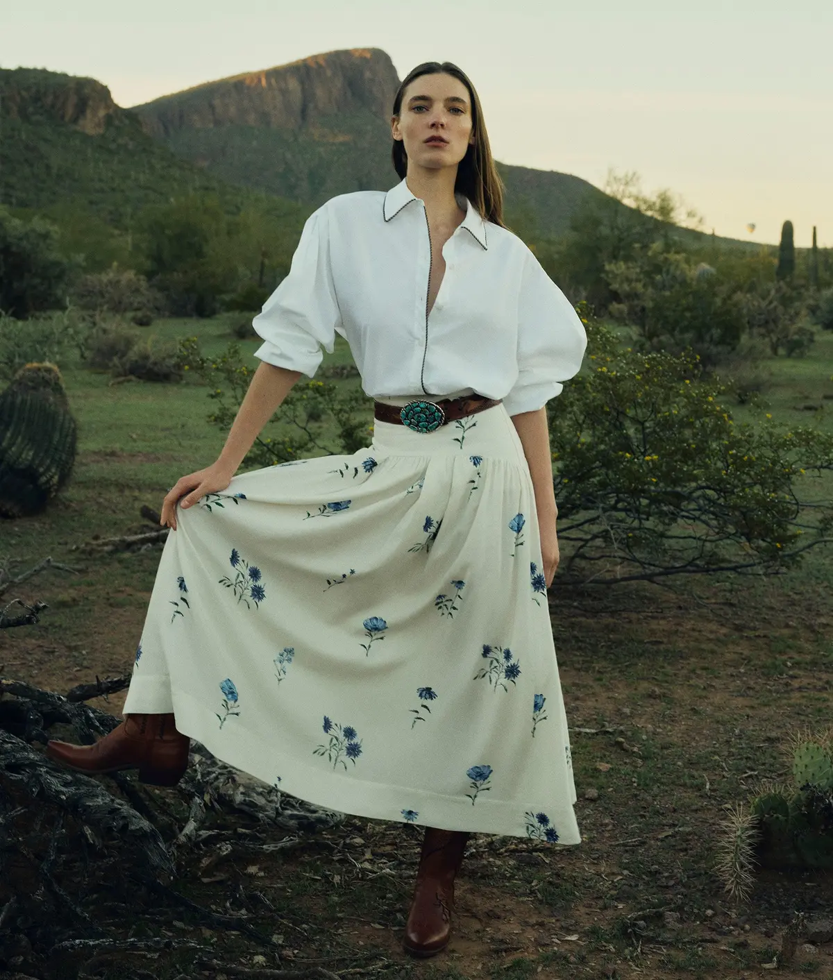 Lela Rose X Lucchese Blue Jay :: Blue + Cream 2