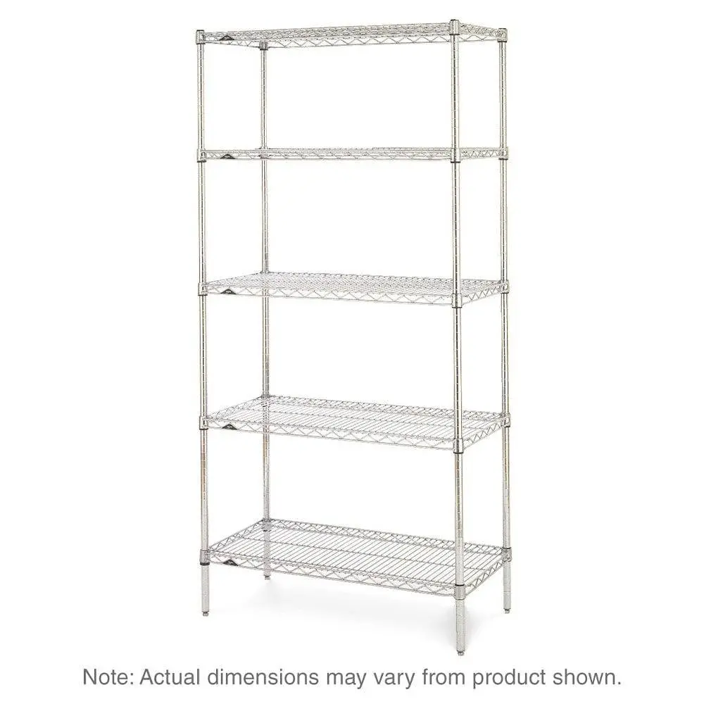 Metro - Super Erecta 5-Shelf Industrial Wire Shelving Starter Unit (Chrome) 1