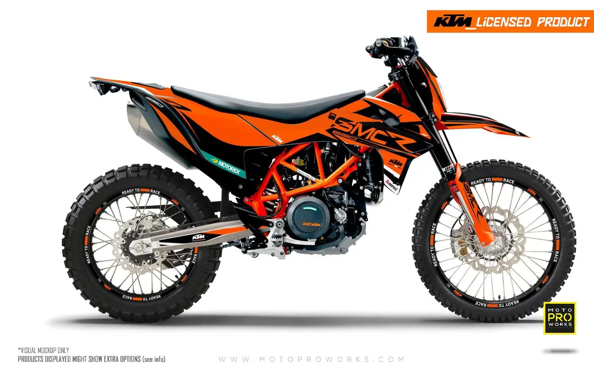 Ktm 690 Enduro Graphics - "Racer" (Black/White/Orange) 1
