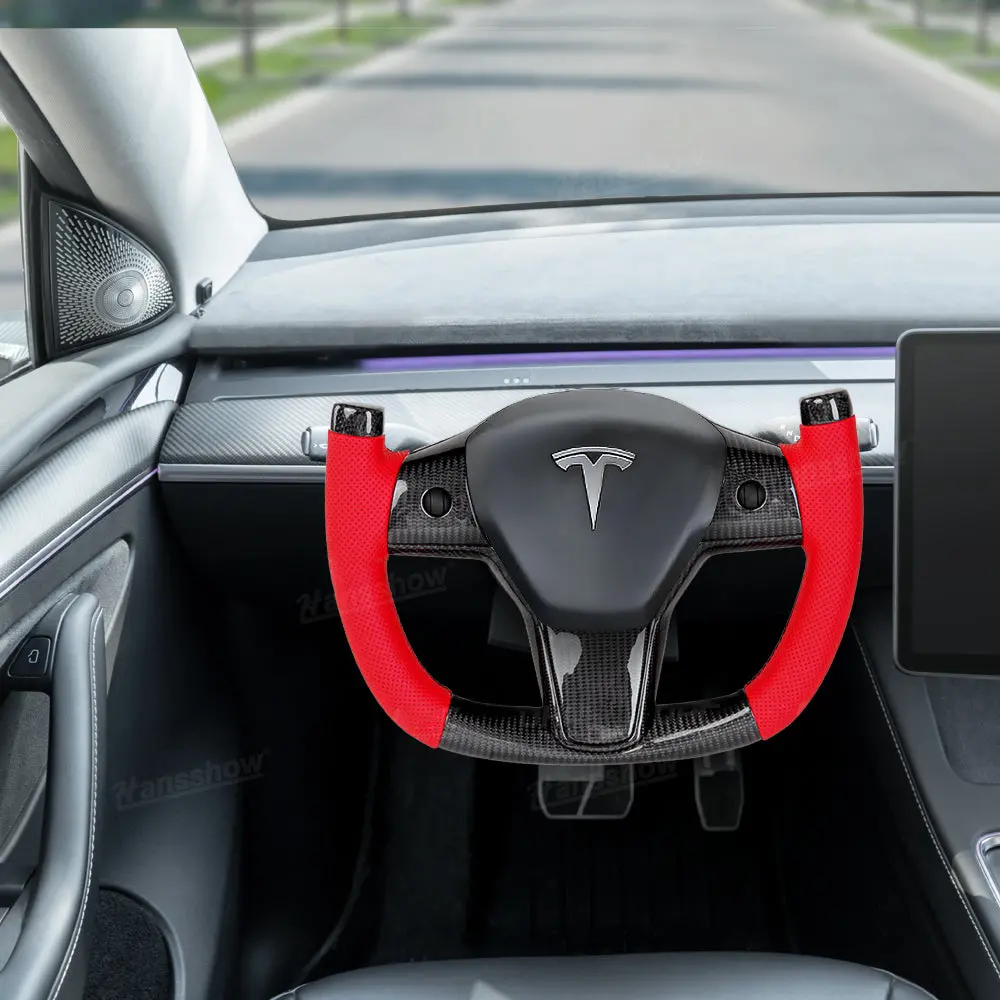Model 3 / Y Custom Carbon Fiber Steering Wheels F1 Style For Tesla Model Y 1