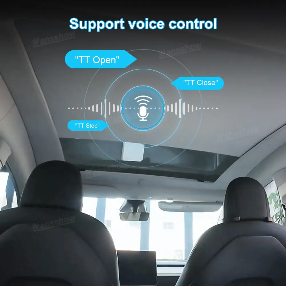 Electric Powered Sunshade Voice Control Retractable Glass Sunroof 1