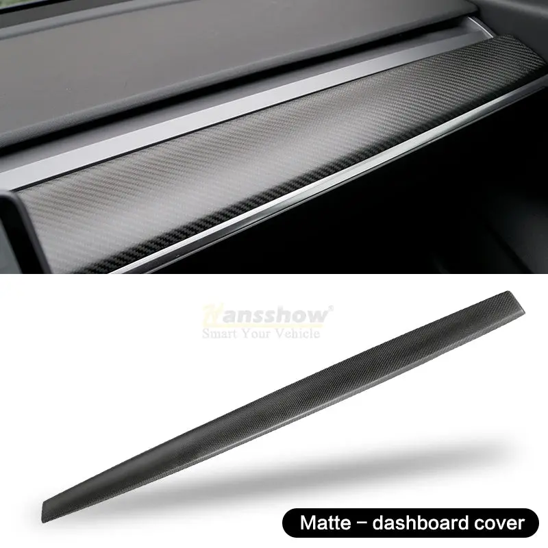 Model Y 2020+ Dashboard Cover Real Carbon Fiber Matte Trim Panel Caps 1