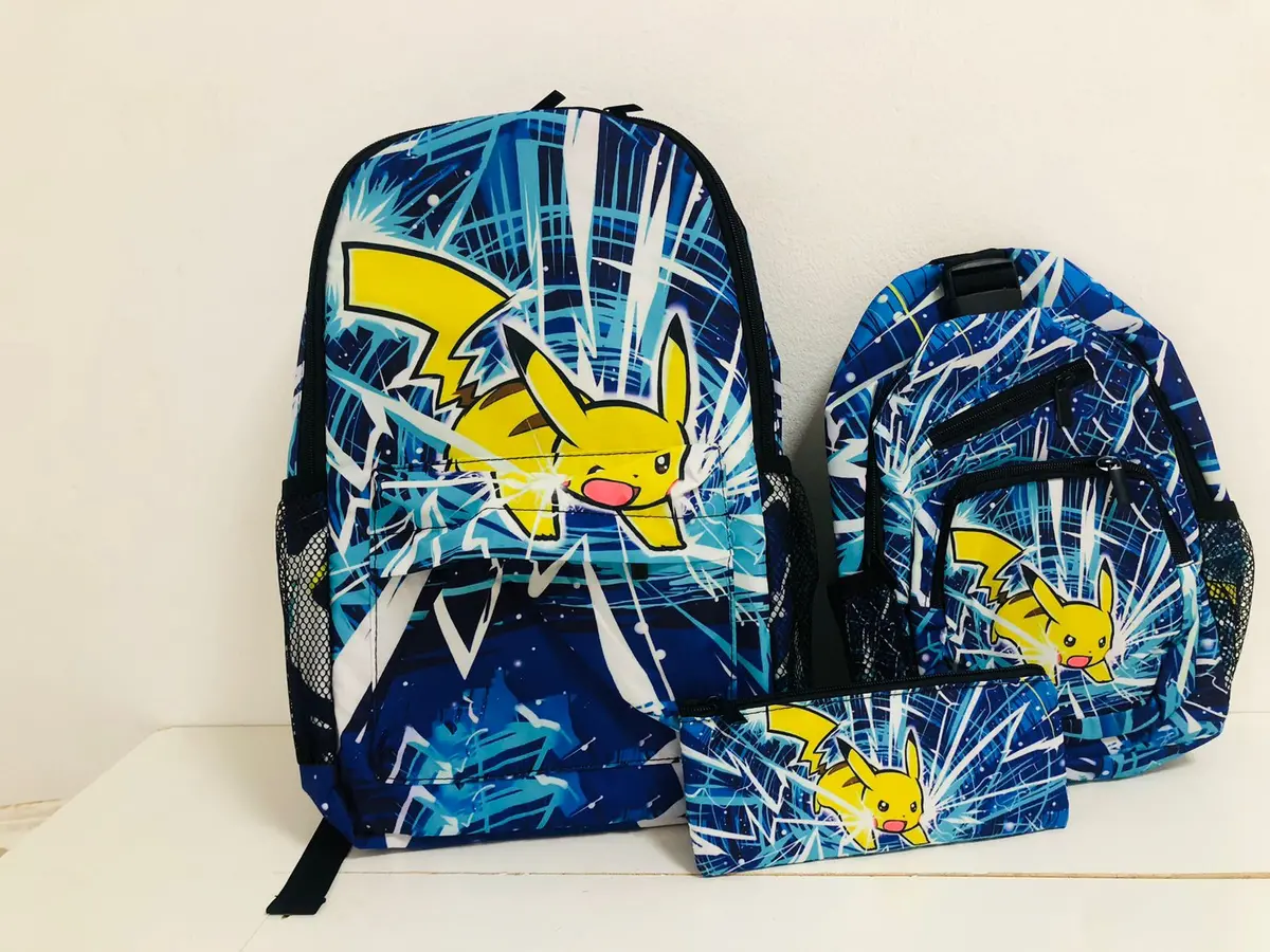 Conjunto De Mochila Pikachu Pokemon - Novo 1