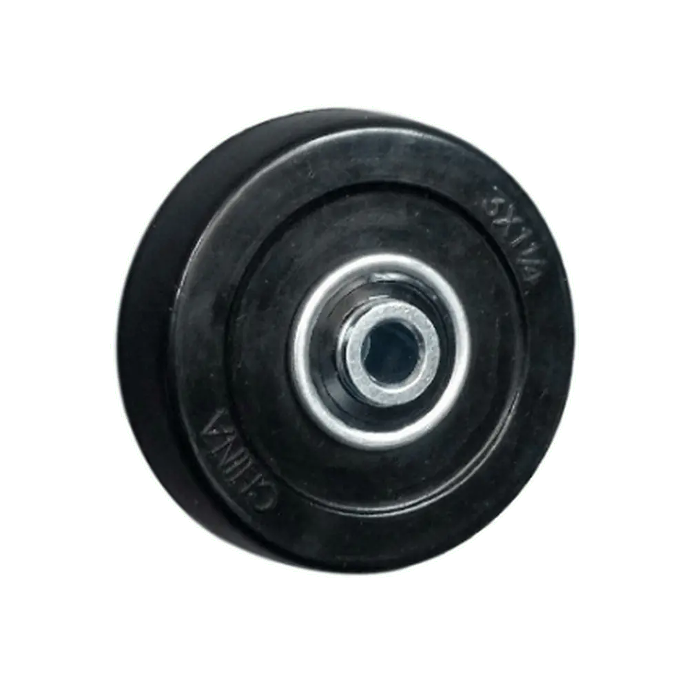3" X 1-1/4" Soft Rubber Wheel Black - 200 Lbs. Capacity 1