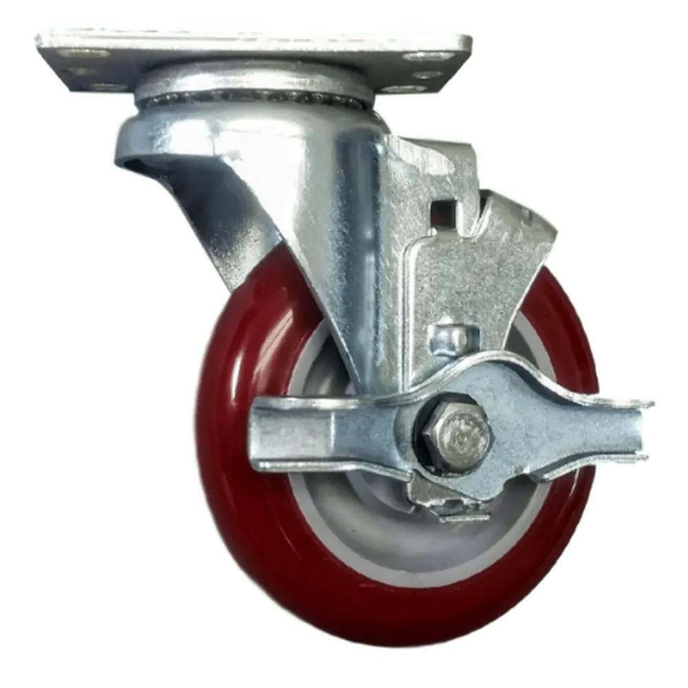 4" X 1-1/4" Polymadic Wheel Swivel Caster W/ Top Lock Brake - 325 Lbs. Capacity 1