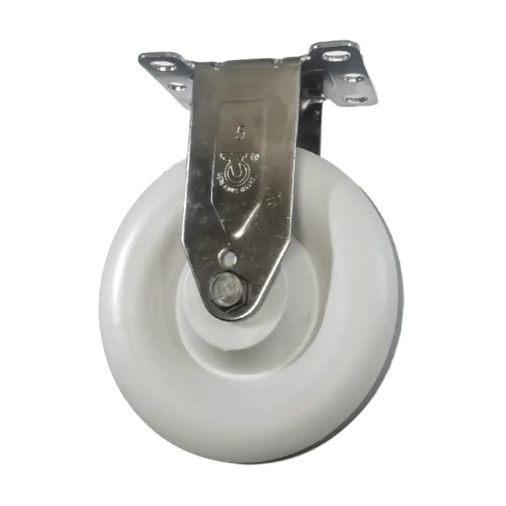 5" X 1-1/4" Polyolefin Wheel Rigid Caster Stainless Steel - 350 Lbs. Capacity 1