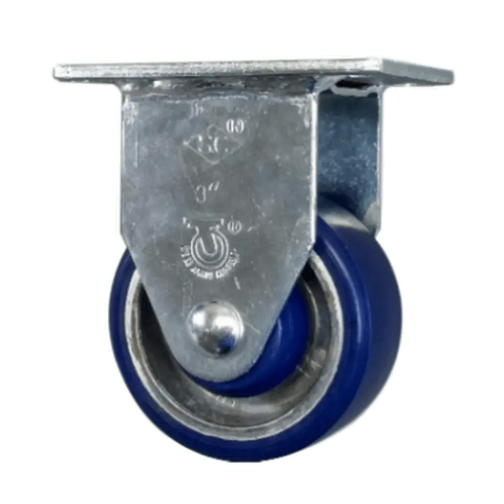 3" X 1-1/4" Polyon Aluminum Wheel Rigid Caster - 350 Lbs. Capacity 1