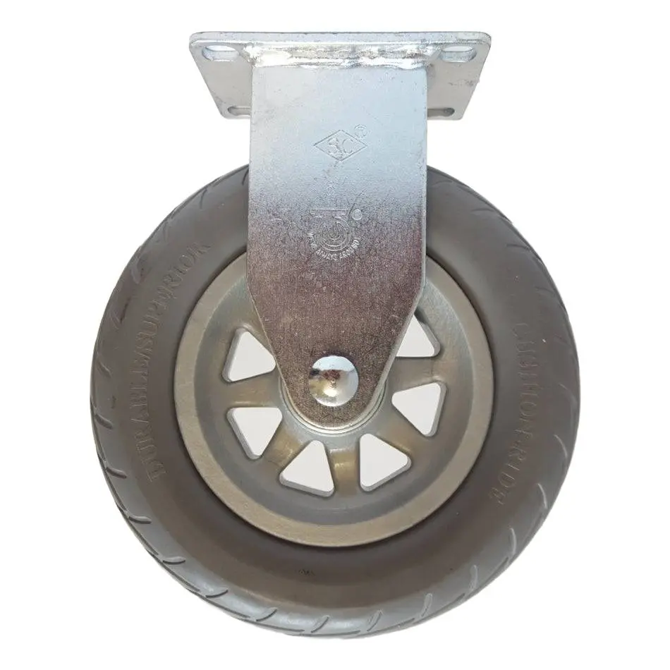 6" X 1-1/4" Cushion-Ride Wheel Rigid Caster - 300 Lbs. Capacity 1