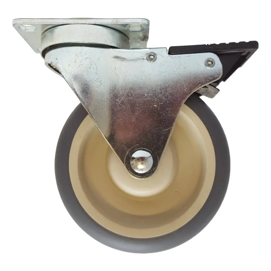 5" X 1-1/4" Thermo-Pro Wheel Swivel Caster W/ Total-Lock Brake - 300 Lbs. Cap. 1