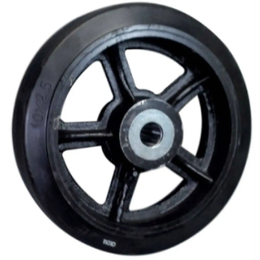 10" X 3" Mold-On Rubber Cast Iron Wheel - 1000 Lbs. Capacity 1