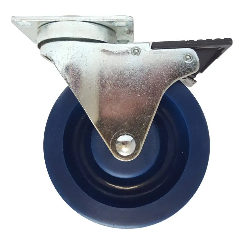 5" X 1-1/4" Duralastomer Swivel Caster W/ Total Lock Brake - 350 Lbs. Cap. 1