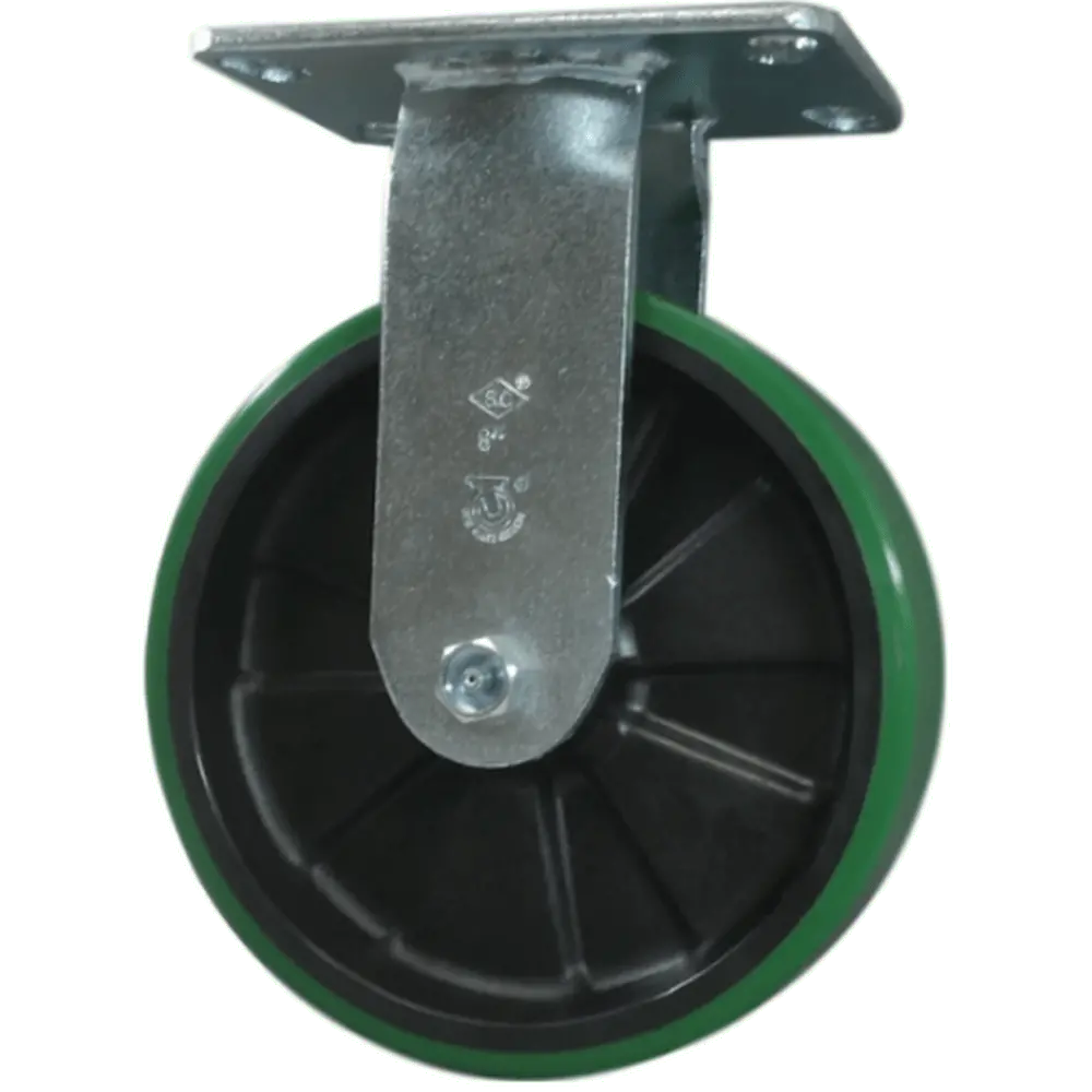 8" X 2" Heavy Duty Polyon Maxrok Wheel Rigid Caster - 1400 Lbs. Capacity 1