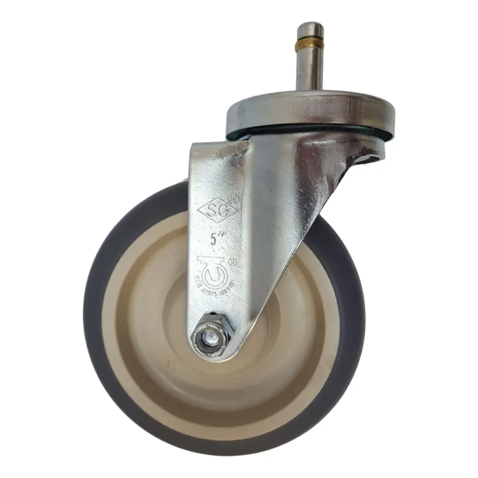 5" X 1-1/4" Thermo-Pro Swivel Grip Ring Stem Caster (7/16") - 300 Lbs. Cap. 1