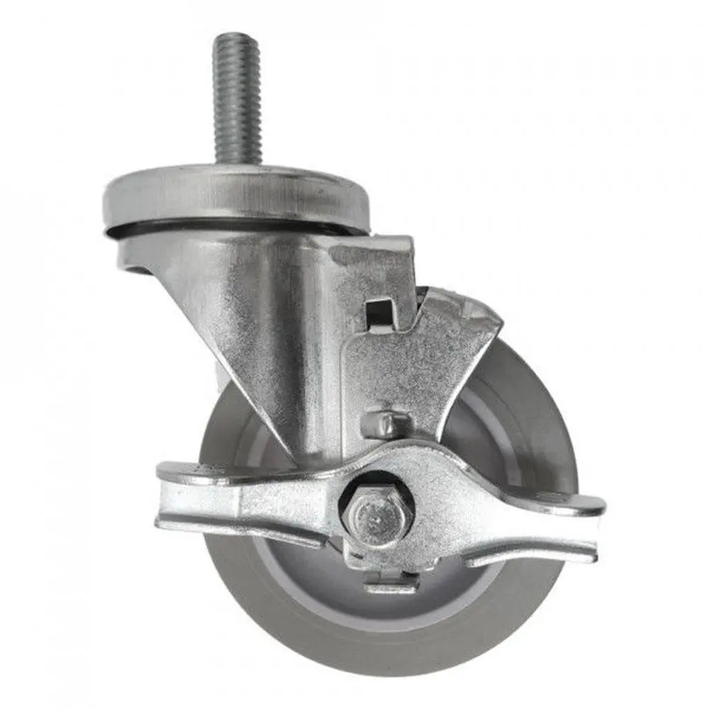 4" X 1-1/4" Nomadic Threaded Swivel Stem Caster W/ Brake (1/2") - 260 Lbs. Cap. 1