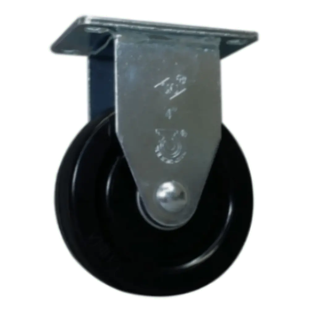 4" X 1-1/4" Hard Rubber Wheel Rigid Caster - 350 Lbs. Capacity 1