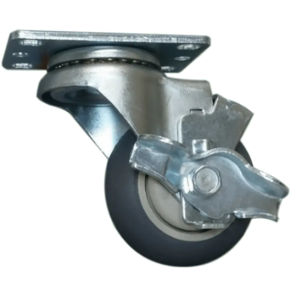 3" X 1-1/4" Thermo-Pro Wheel Swivel Caster W/ Top Lock Brake - 210 Lbs. Cap. 1