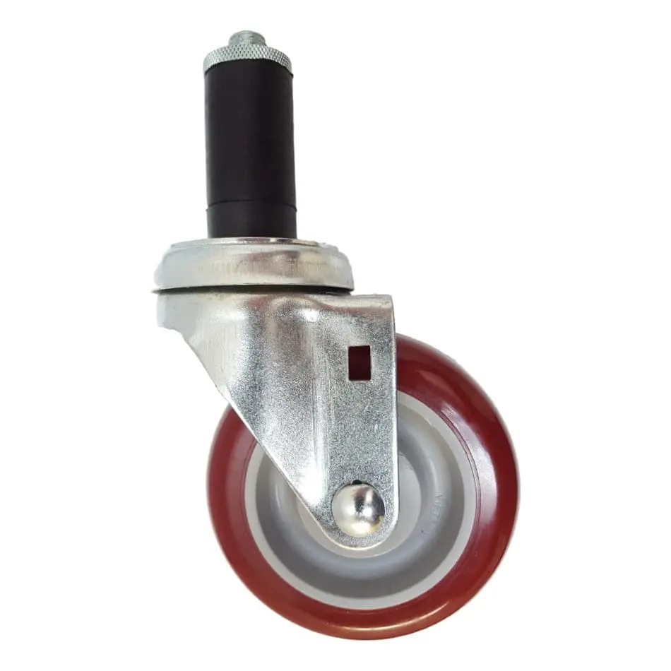 4" X 1-1/4" Polymadic Threaded Swivel Stem Caster, Expandable Adapter, 350 Lbs. Capacity 1