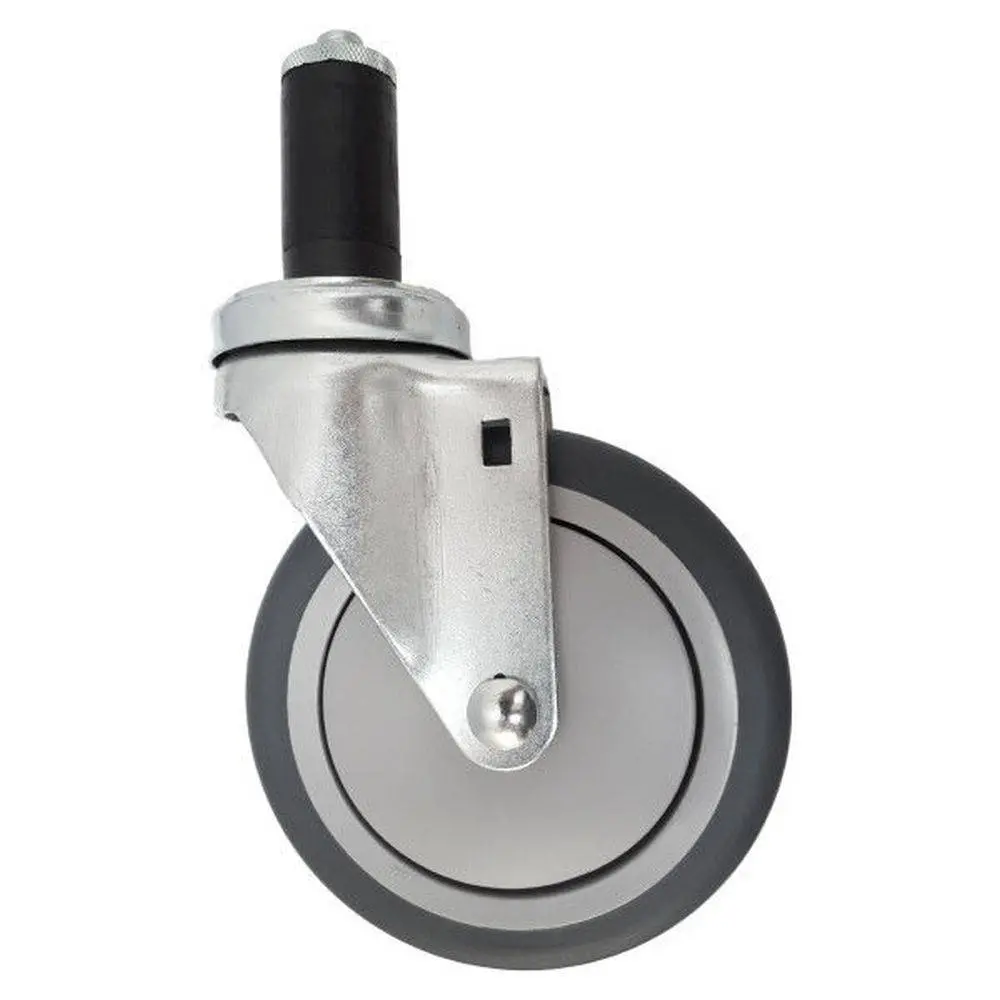 5" X 1-1/4" Thermo-Pro Threaded Swivel Stem Caster, Expandable Adapter,300# Cap 1