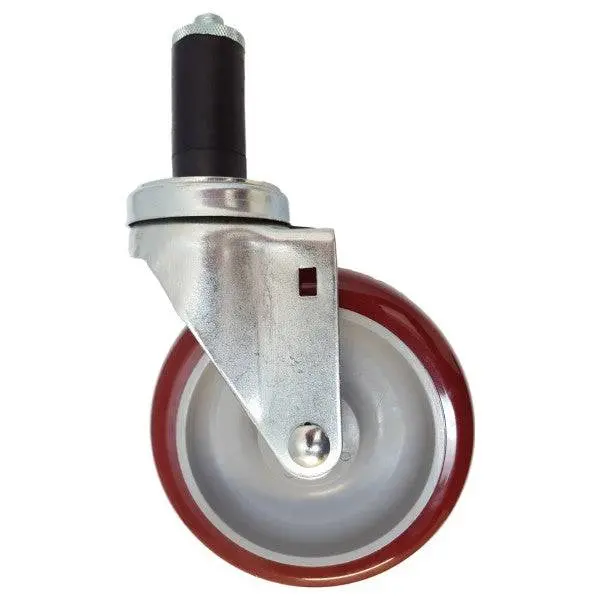 5" X 1-1/4" Polymadic Threaded Swivel Stem Caster, Expandable Adapter, 350# Cap 1